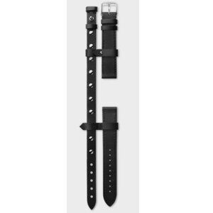 Longines YVY black double bracelet strap with silver-tone stud detailing- 15mm